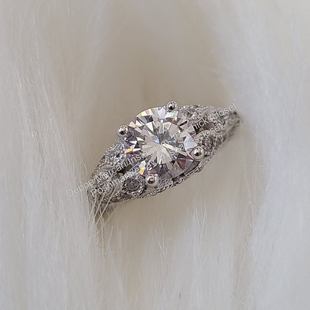 ❤️NEW White Topaz 925 Sterling Silver Ring, 7